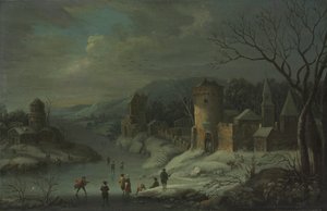 Winterlandschap door attributed to Jan Griffier