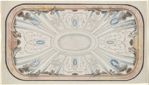 Ontwerp voor een plafond door attributed to Mauro Antonio Tesi