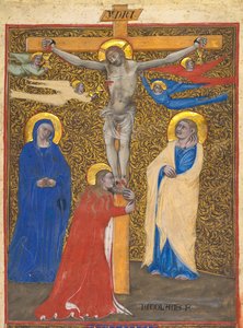 Enkel Blad uit een Missaal: De Kruisiging door attributed to Nicolò da Bologna