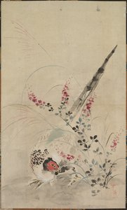 Fazant en Grassen door attributed to Ogata Kōrin