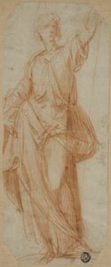 Staande gedrapeerde figuur