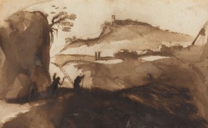 Herders die in een Kloof Gluren door called Guercino Giovanni Francesco Barbieri