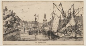 De Appelmarckt, van Gezicht op Amsterdam door called Zeeman Reinier Nooms