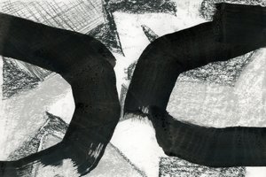 Abstracte zwarte krommen door cartissi