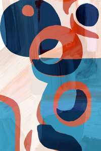 Abstracte blauw-oranje vormen door cartissi