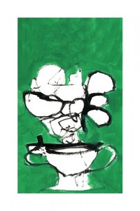 Abstract groene bloemen door cartissi