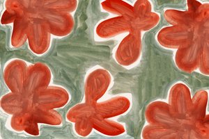 Abstract rood bloemenpatroon door cartissi