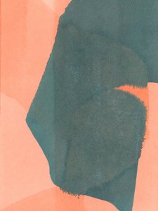 Abstract Teal Coral Wash door cartissi