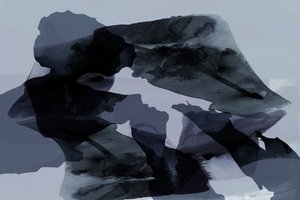 Blauwe abstracte vormen door cartissi