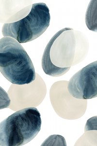 Blauw-beige organische vormen door cartissi