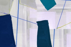 Blauwe geometrische abstractie door cartissi