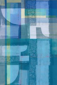 Blauwe geometrische stroming door cartissi