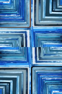 Blauwe geometrische stroming door cartissi