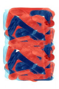 Dikke rode en blauwe strepen door cartissi