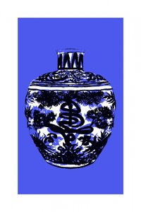 Chinese blauwe porseleinen pot door cartissi