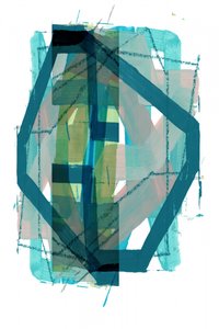 Dynamische blauwgroene geometrie door cartissi