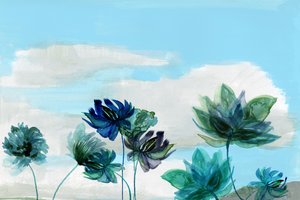 Etherische bloemen aan de hemel door cartissi