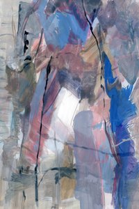 Expressief blauw-roze abstract door cartissi