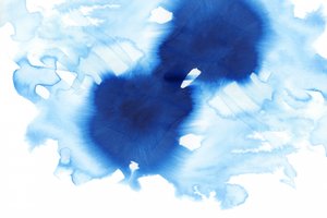 Vloeibaar blauw aquarelverf door cartissi