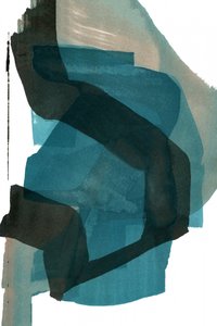 Vloeiend blauwgroen abstract door cartissi