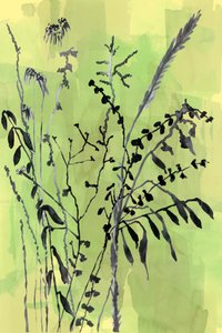 Groene botanische silhouetten