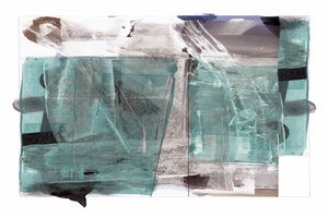Moderne abstracte vormen in blauwgroen door cartissi