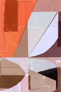 Oranje geometrische abstractie door cartissi