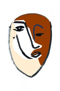 Portret met gespleten gezicht door cartissi