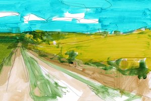 Levendig plattelandspad door cartissi
