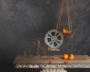 Rustiek fietsstilleven