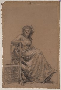 Portret van een zittende vrouw
