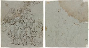 Lot en Zijn Dochters (recto) Schets voor Lot en Zijn Dochters (verso)