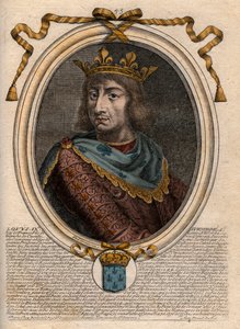 Portret van Saint Louis (Louis IX) (1214-1270) - koning van Frankrijk - gravure uit 