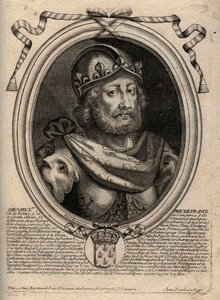 Dynastie van de Capetingen: Portret van Hendrik I (1009-1060), Koning van de Franken van 1031 tot 1060 - Hendrik I (1009-1060) Koning van Frankrijk - gravure uit 