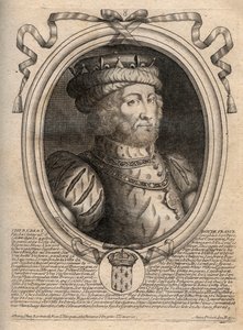 Portret van Caribert, koning van de Franken (561-567) - gravure uit 