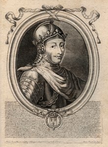 Portret van Karel VIII (1470-1498), koning van Frankrijk - gravure uit 
