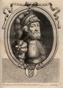 Portret van Dagobert, koning van de Franken van 628 tot 638 - Dagobert (605-39) koning van de Franken - gravure uit 