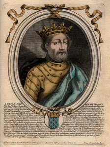 Portret van Lodewijk VIII (1187-1226), koning van Frankrijk - Lodewijk VIII (1187-1226) koning van Frankrijk - Gravure uit 