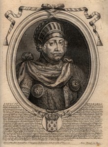 Portret van Lodewijk VI, genaamd De Dikke - gravure uit 