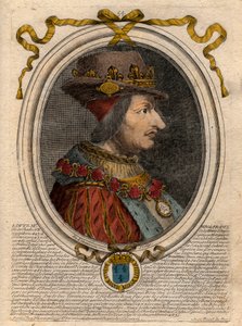 Portret van Lodewijk XI (1423-1483), koning van Frankrijk - Portret van Lodewijk XI van Frankrijk (1423-1483), koning van Frankrijk - gravure uit 