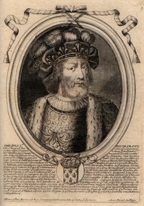 Portret van Filips I (1060 - 1108), koning van Frankrijk - Filips I (1053-1108) koning van Frankrijk - gravure uit 