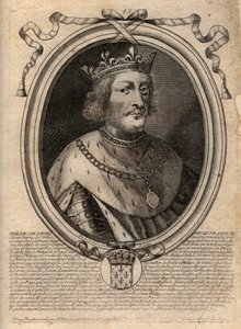 Portret van Filips VI van Valois (1294 - 1350), koning van Frankrijk - gravure uit 