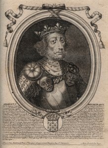 Portret van Robert II de Vrome (ca. 972-1031), koning van Frankrijk - gravure uit 