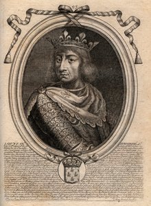 Portret van Saint Louis (Louis IX) (1214-1270) - Gravure uit 