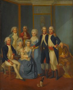 Portret van een militaire familie, ca. 1789-90 door early 19th century painter.