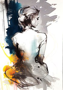 Vrouw Zittend, Sereniteit in Silhouet