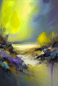 Abstract Landschap Schilderij, muurkunstafdrukken door F. Abderrahim