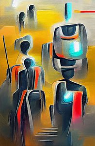 Abstracte Silhouet Schilderij, Mystieke Schaduwen, muurkunstafdrukken