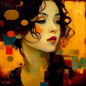 Abstract vrouwelijk portret, mooie aantrekkelijke vrouw schoonheid, printbare kunst