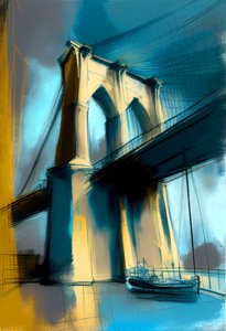 Abstracte schets Brooklyn Bridge
